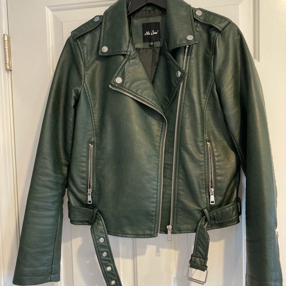 Me Jane Faux Leather Moto Jacket Size M
